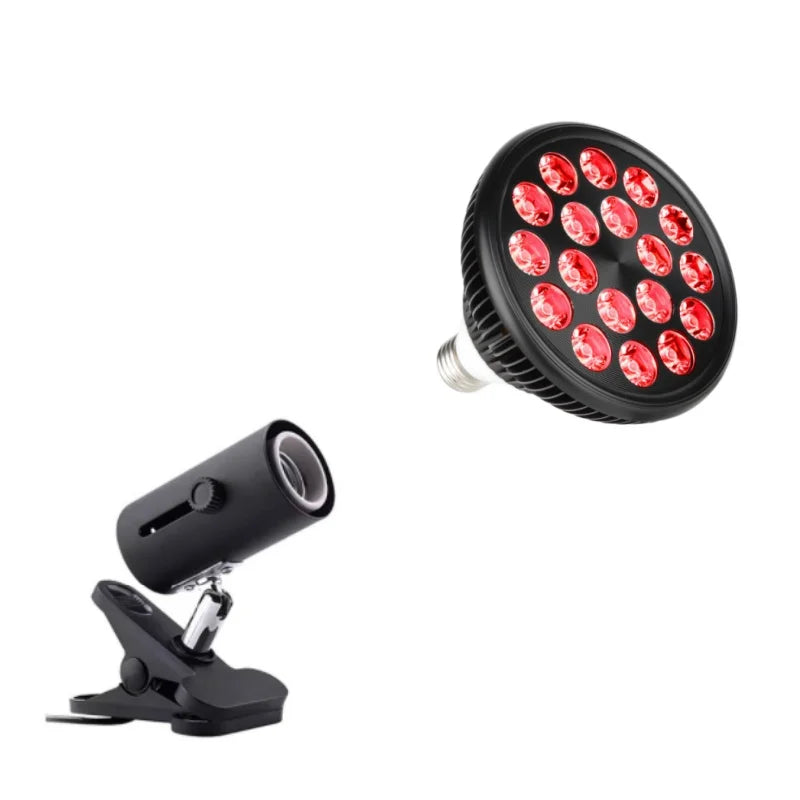 Red Light Therapy Bulb With Lamp Clip LED 660nm Red and 850nm Near Infrared Combo Therapy Device for Skin Care Pain Relief