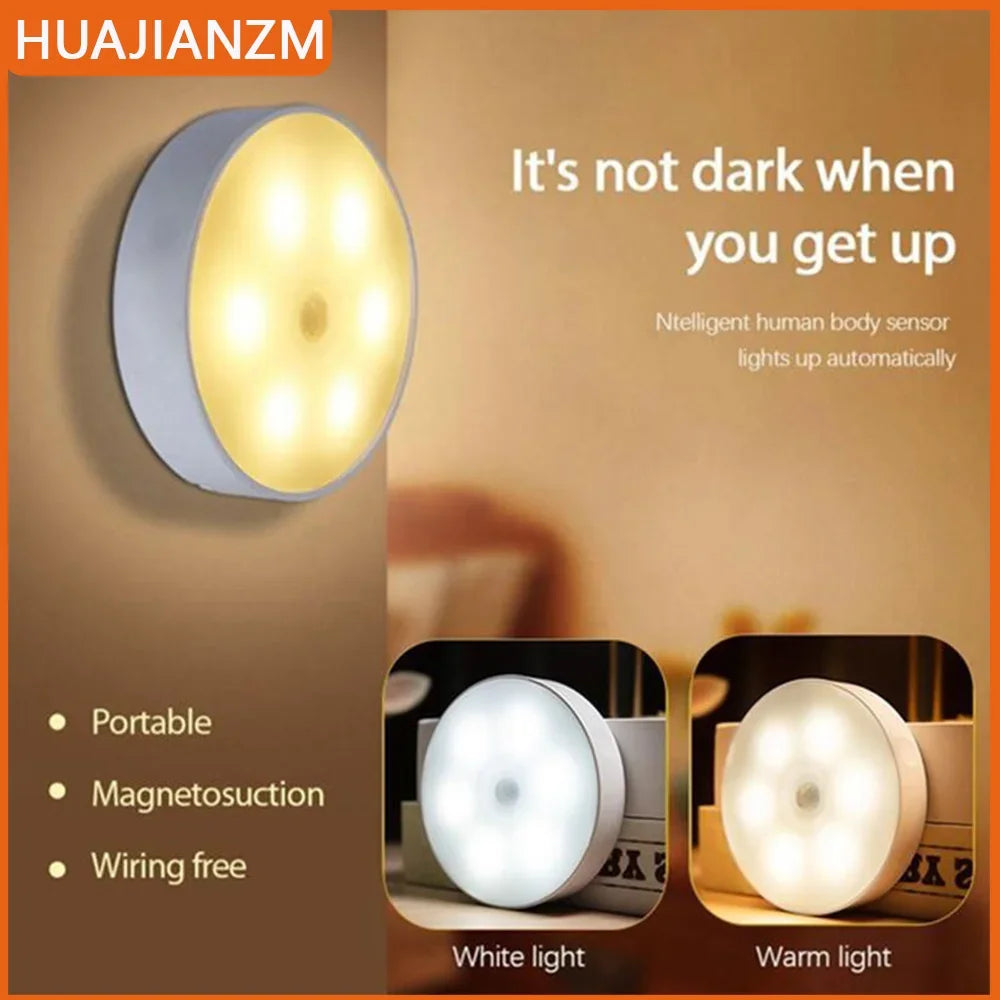 Motion Sensor Light Led USB NightLights Rechargeable Lamp for Bedroom Staircase Hallway Wardrobe Cupboard Night Lighting