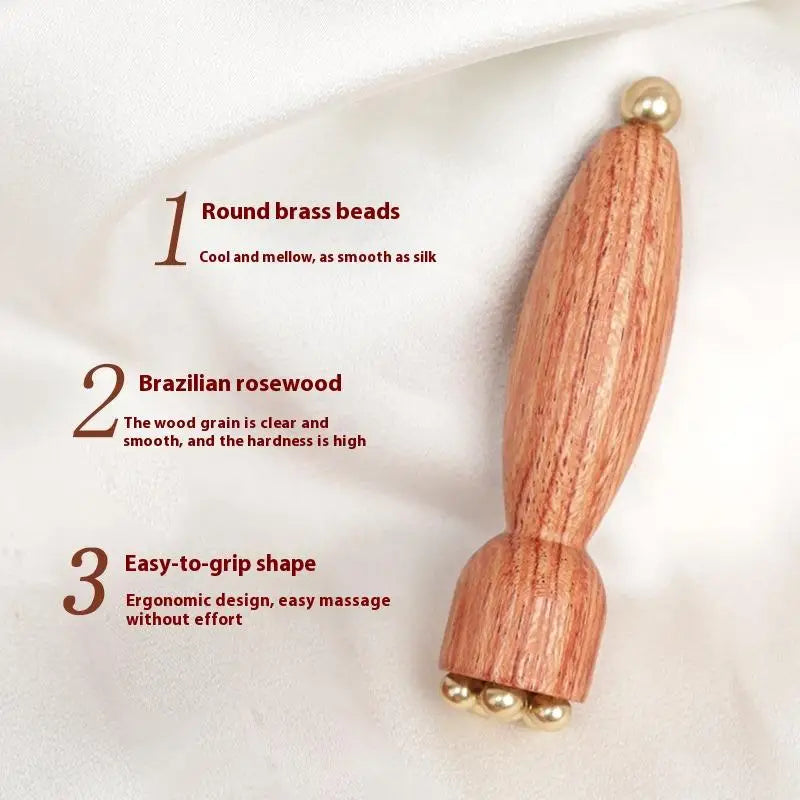 Eye Roller Massager Wooden Eye Cream Applicator Gua Sha Massage Tool Facial Massager for Skincare Application Relaxation