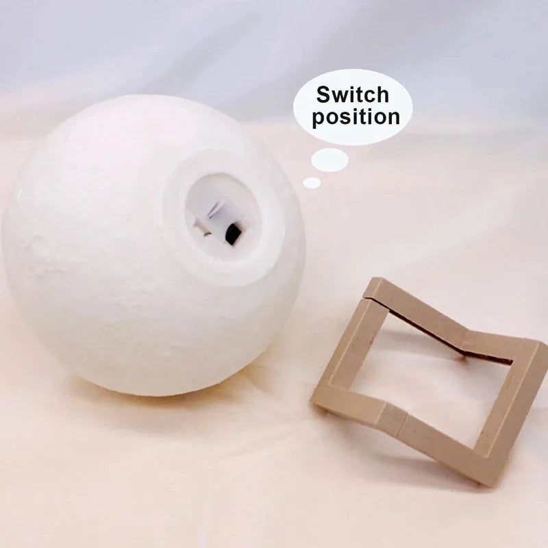 Led Moon Lamp Night Light With Stand Bedroom Gift Decor Print 6cm/8cm Lamps Battery Powered Creative Table Romantic 3d Lights