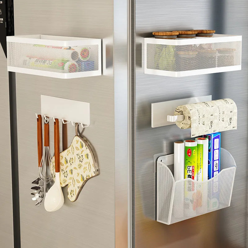 Magnetic Spice Rack, Easy To Install on The Side of Refrigerator/Space Saving Kitchen Organization Shelf Organizer for Cabinet