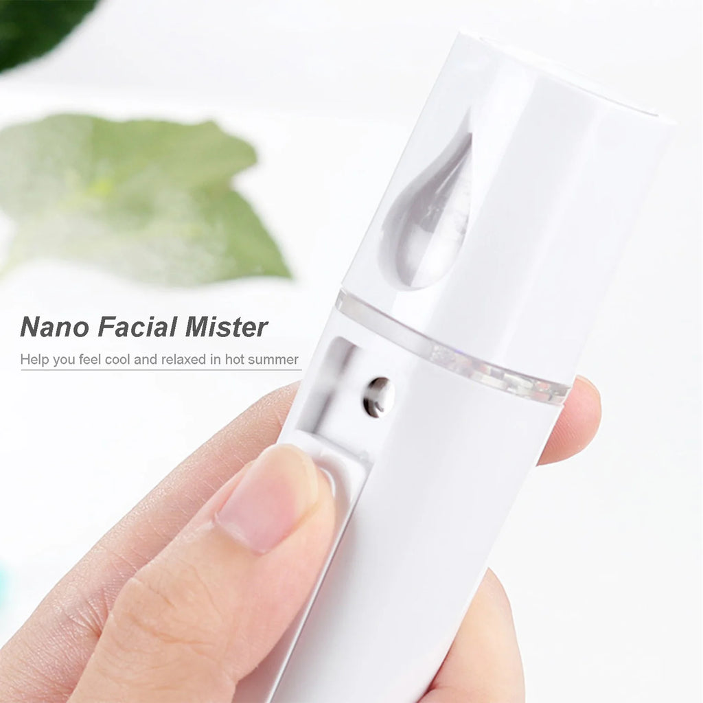 Facial Mister 20mL Face Humidifier Portable Cool Mist Facial Sprayer SPA Moisturizing Hydrating Face Sprayer USB Rechargeable