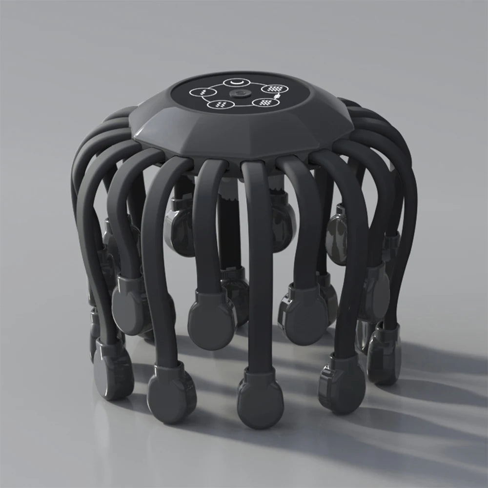 24 Heads Octopus Claw Head Massager Electric Scalp Massager 24 Point Vibration Massage Scratcher Bluetooth Music Relaxation