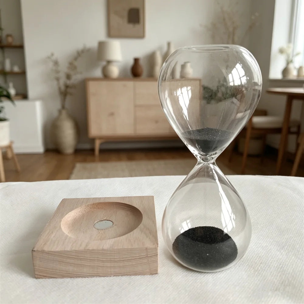 Creative Sandglass Sand Awaglass Hand-blown Timer Clock Magnet Magnetic Hourglass Ampulheta Crafts Sand Clock Hourglass Timer