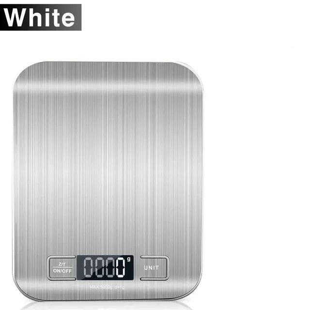 Digital Kitchen Scale with Stainless Steel Platform - 5/10kg LCD Display Food Scale for Cooking and Baking