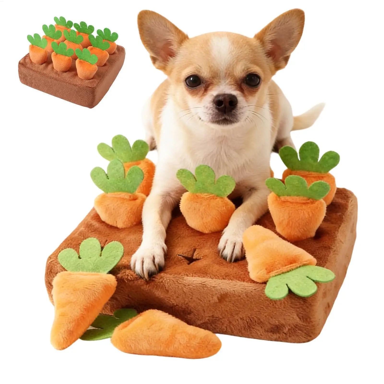 Snuffle Mat for Dogs Cats Puzzle Toy with Carrots for Small Medium Large Interactive Pet Stress Relief Dogs Chew Toys