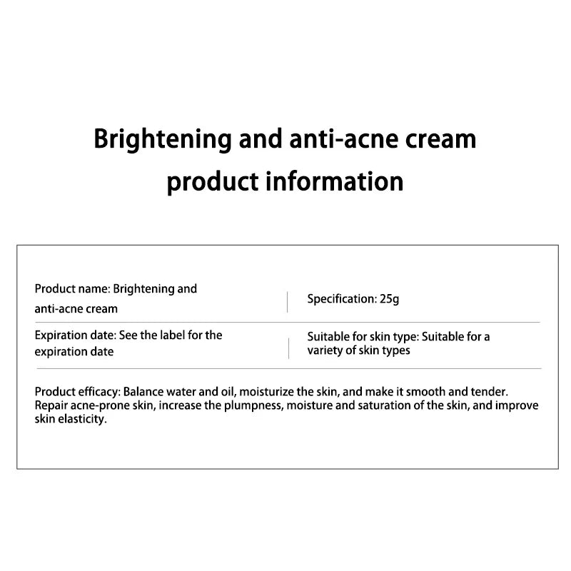 Anti-acne Treatment Cream Salicylic Acid Acne Deep Cleaning Pore Repair Pimple Spots Shrinking Oil Control Moisturizer Skin Care