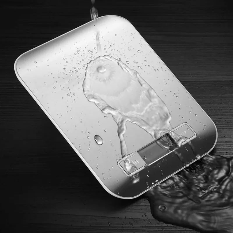Digital Kitchen Scale with Stainless Steel Platform - 5/10kg LCD Display Food Scale for Cooking and Baking