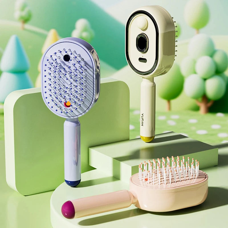 Multifunctional Spray Hair Brush Hydrating Hair Care Brush Electric Scalp Massager Comb For Smoothing Frizz & Hair Volume