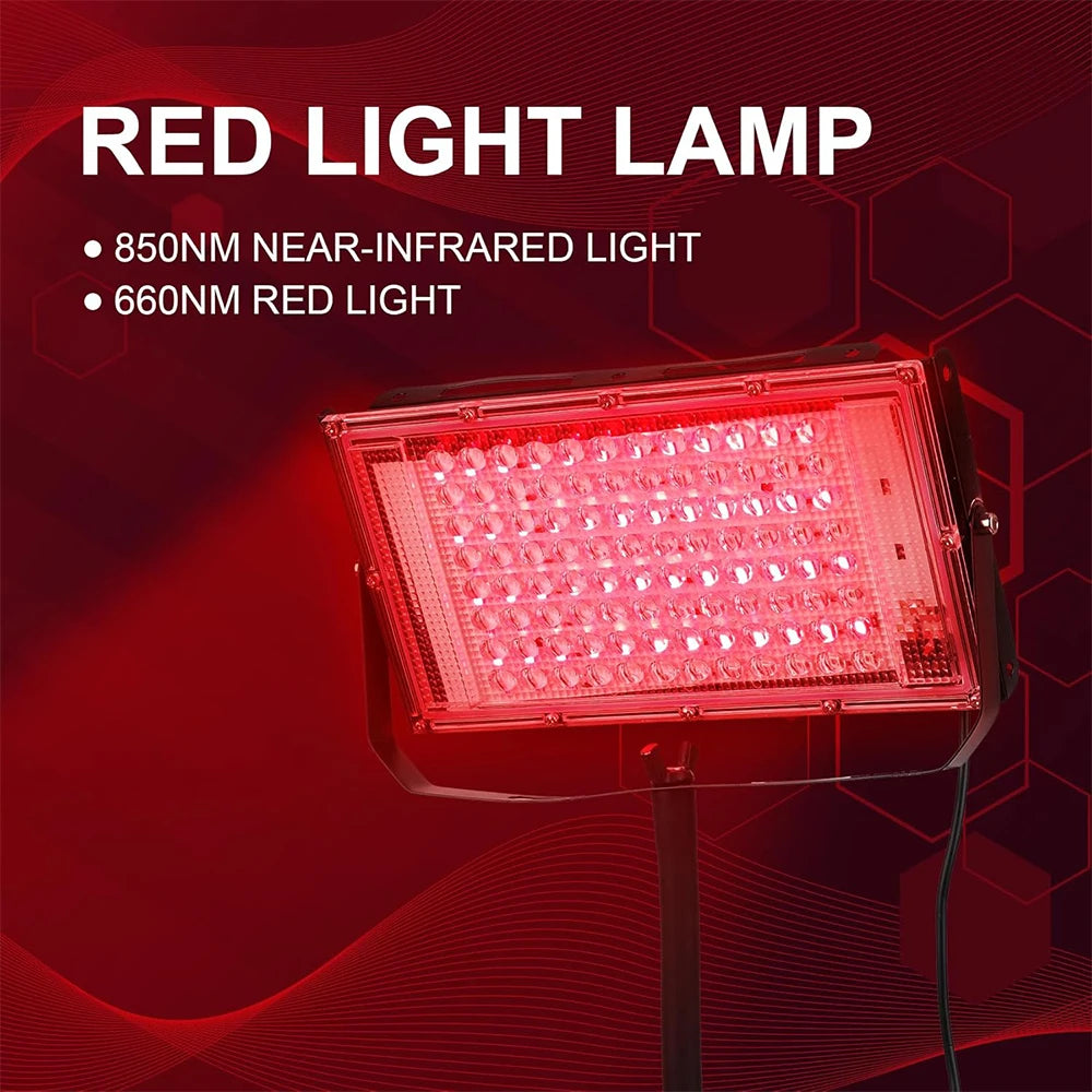 96 LEDs Red Light Therapy Lamp 660nm & 850nm for Facial Skin Care and Full Body Pain Relief