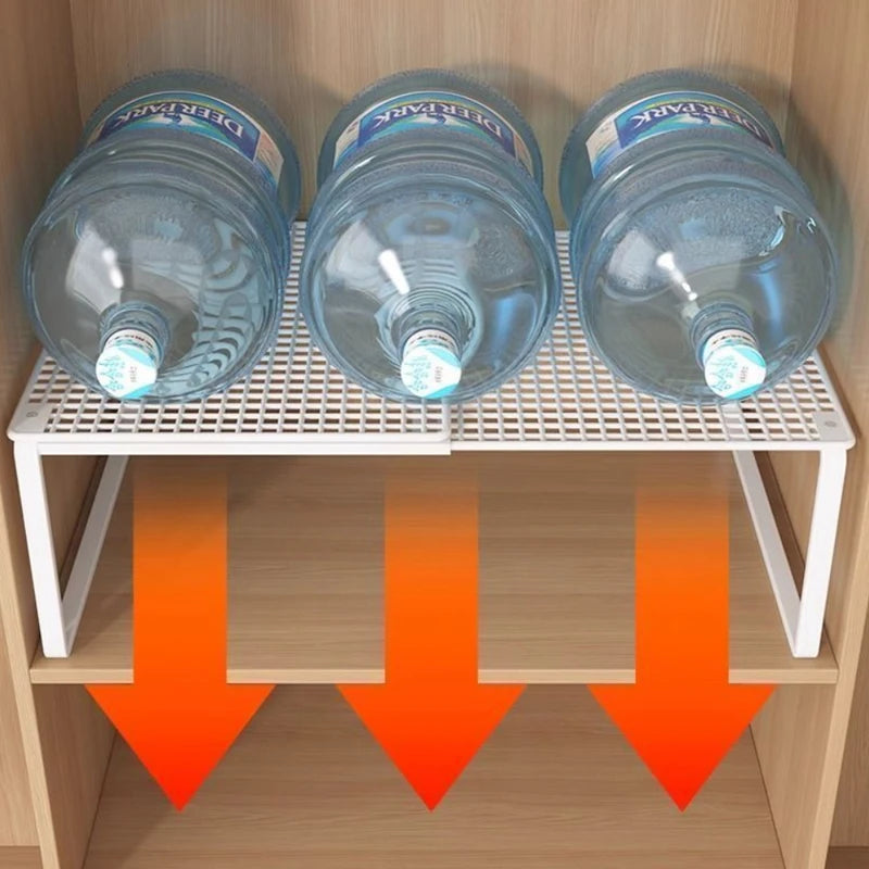 Telescopic Closet Shelf Organizer  Retractable & Stackable Adjustable Divider for Wardrobe, Cabinet, Closet Storage Space Saver