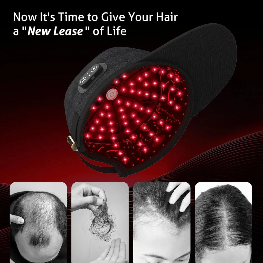 Wireless Laser Cap Hair Growth Device 660nm 850nm Low Level Laser Therapy Hat for Hair Regrowth Anti Hair Loss Treatment LLLT