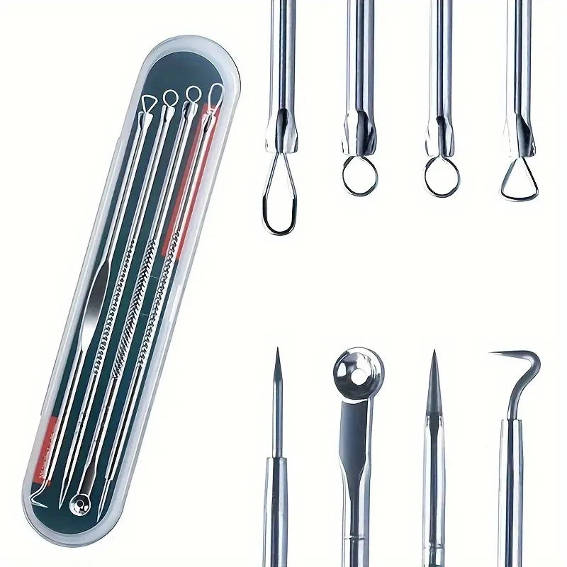 4Pcs Remover Pimple Comedone Extractor Tool Acne Removal Kit Treatment for Blemish,Risk Free Removal of Facial Blemishes