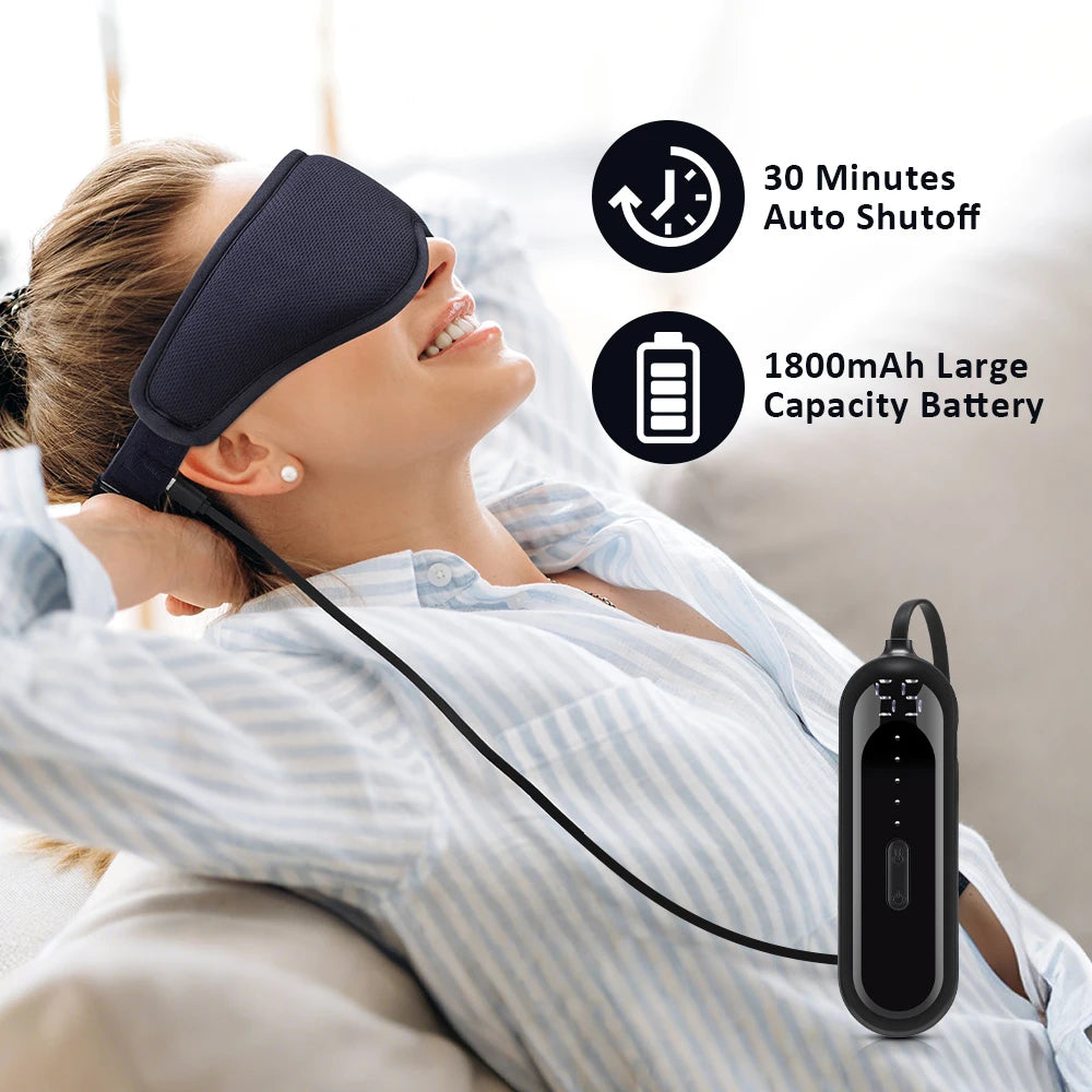 Cordless Heated Eye Mask - 3 Levels Hot Compress, Intelligent Timing Electric Mask for Dry Eyes Relief & Sleeping