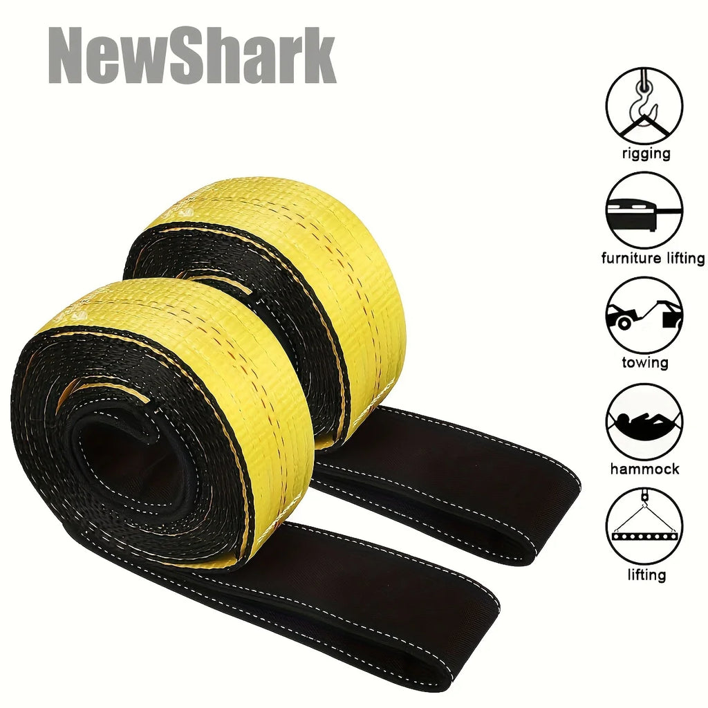 Lifting Straps, Heavy-Duty Flat Eye Straps 15000 Pound Lifting Straps Nylon Tree Protectors Recycling Straps Slings Winch Straps