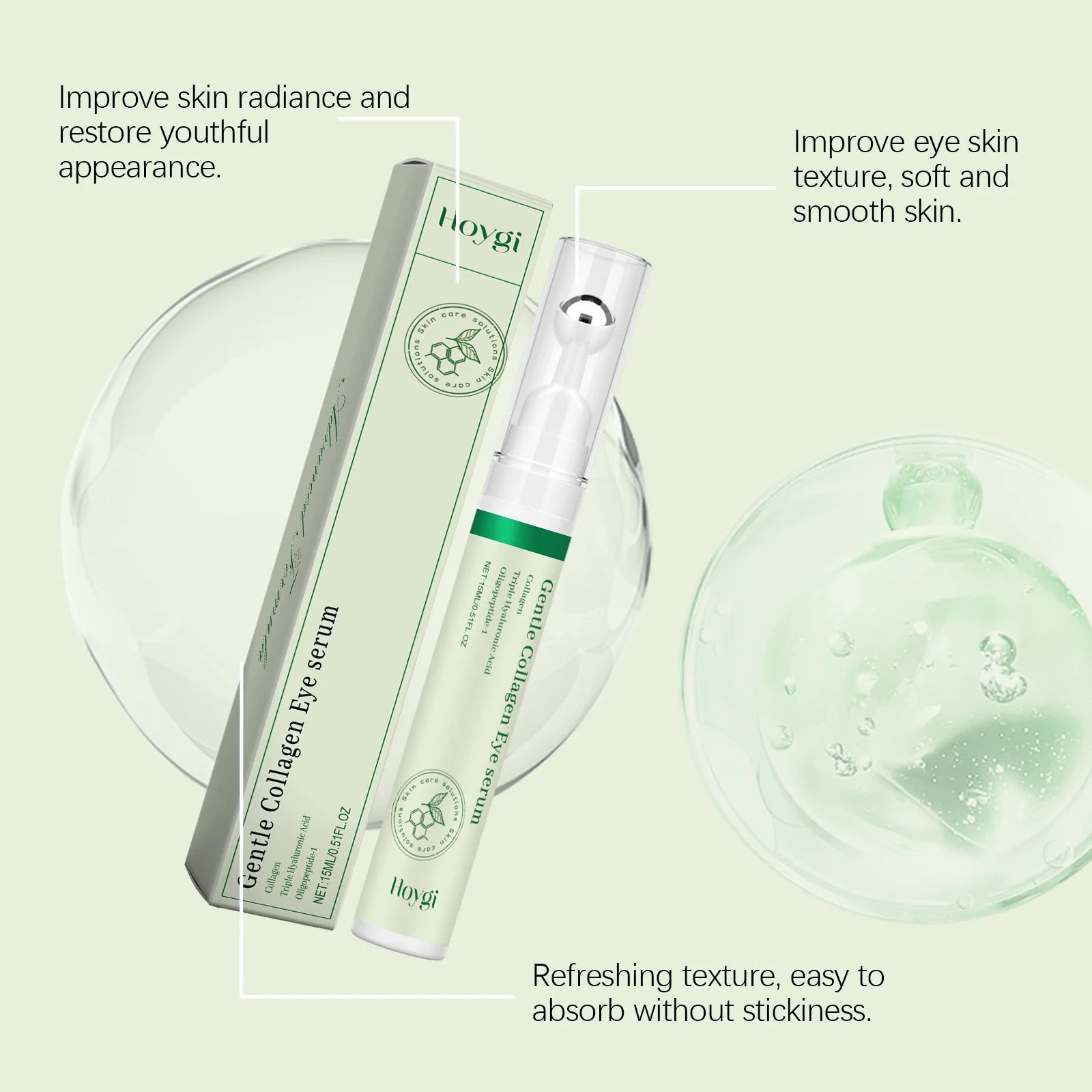Collagen Eye Serum Cream Anti Dark Circles Eye Bags Eyes Puffy Repair Brightening Tighten Lifting Moisturizing Eye Roller Serum