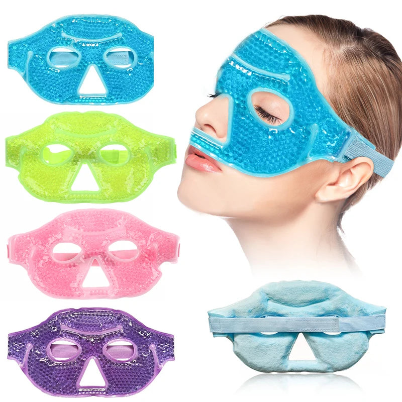 Reusable Cooling Eye Mask with Gel Beads - Visible Cold Compress for Puffy & Dry Eyes, SPA Care Essential