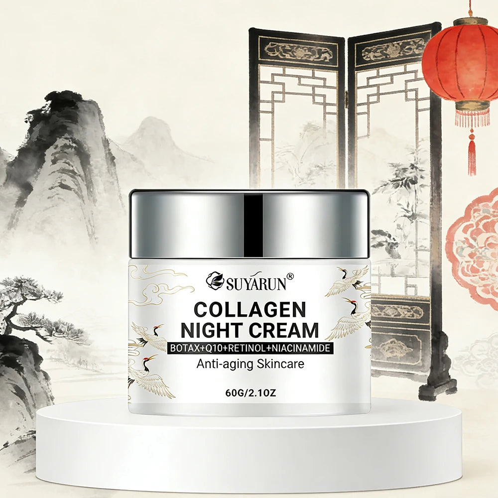 SUYARUN Night Repair Cream - Collagen Booster with Niacinamide & Ginger, Anti-Aging, Brightening & Moisturizing Face Cream.