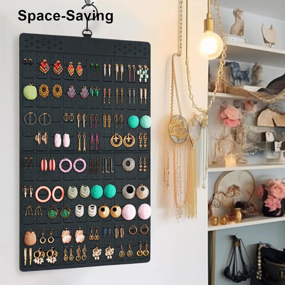 Jewelry Holder Organizer, Hanging Jewelry Organizer Dual-Sided Earring Organizer Display for 300 Pairs of Earrings and Necklace