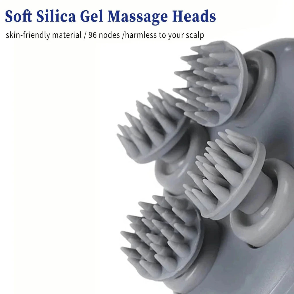 Head Massager with Adjustable Speed for Scalp Massage Red Light for Hair Care Soft Silicone for Deep Kneading of the Head