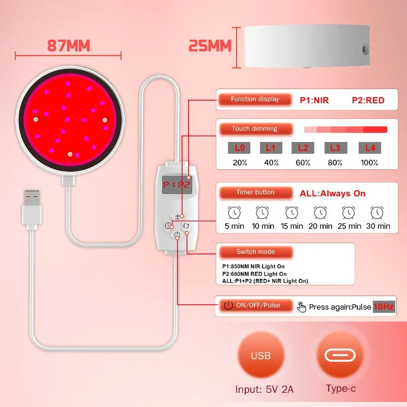 660nm 850nm 10W Led Far Infrared and Red Light Therapy Par Light for Body Skin Care Recovery Healing Pain Relief
