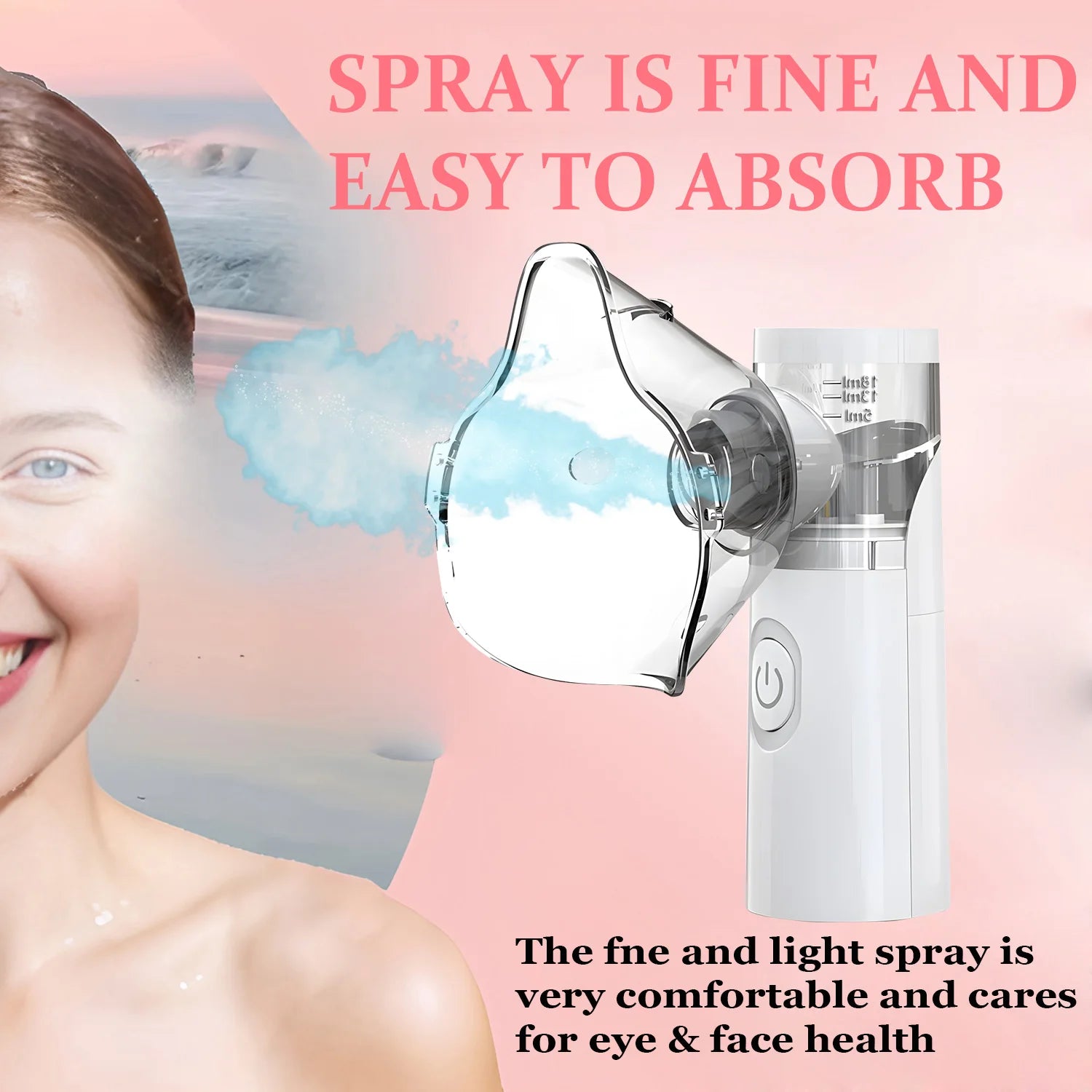 Mini Facial Steamer Handheld Portable Silent Mesh Nebulizer Humidifier Skin Care Face Rehydration Tool