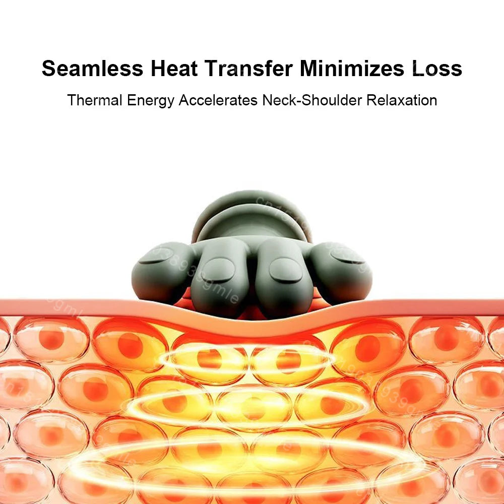 Heated Neck Massager Cervical Spine Massager Electric Kneading Neck Massager Deep Fatigue Relief Relax Muscle Hot Compress
