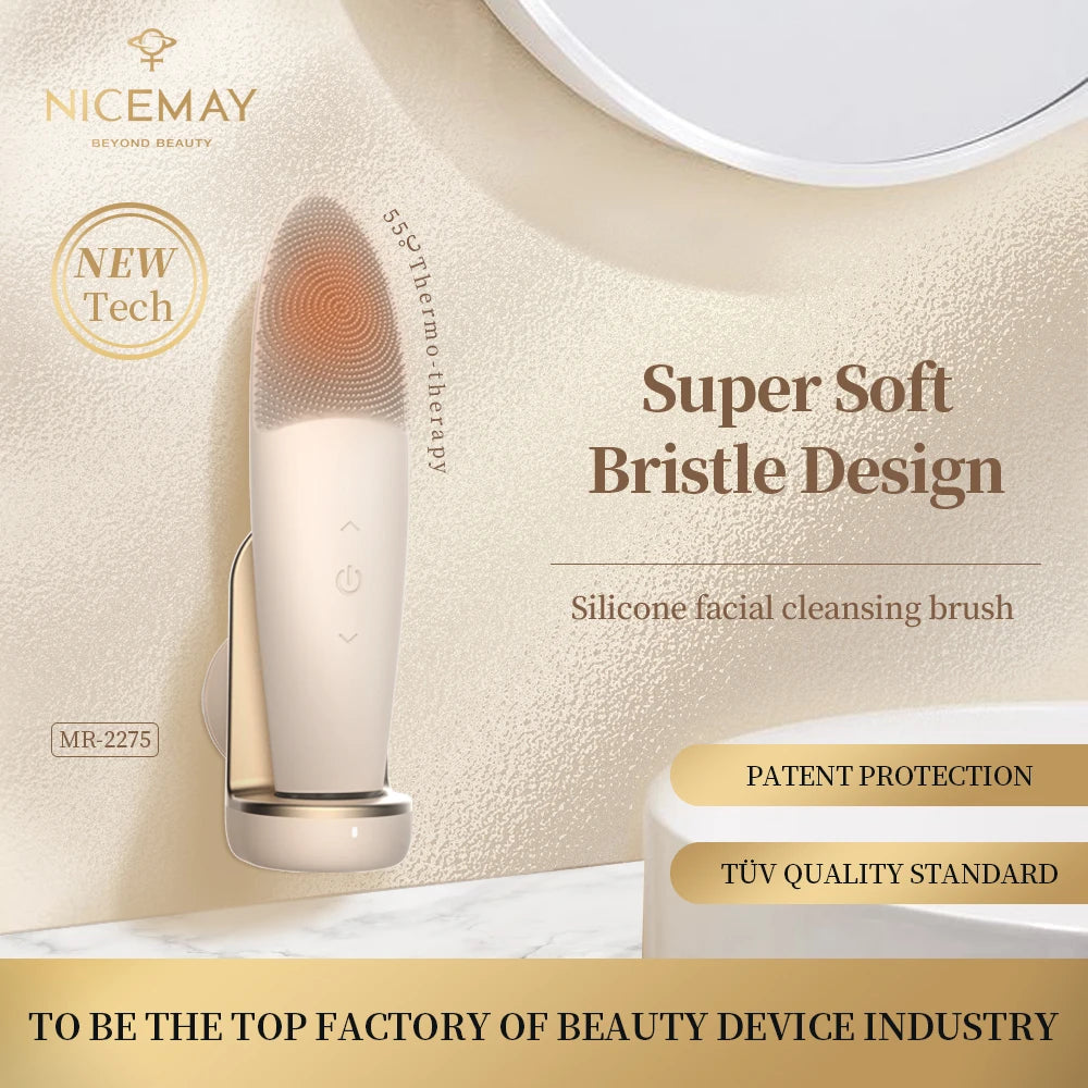 Sonic Electric Face Cleansing Brush Soft Silicone Facial Scrubber Rechargeable Skin Care Device For Deep Pore Clean Massager