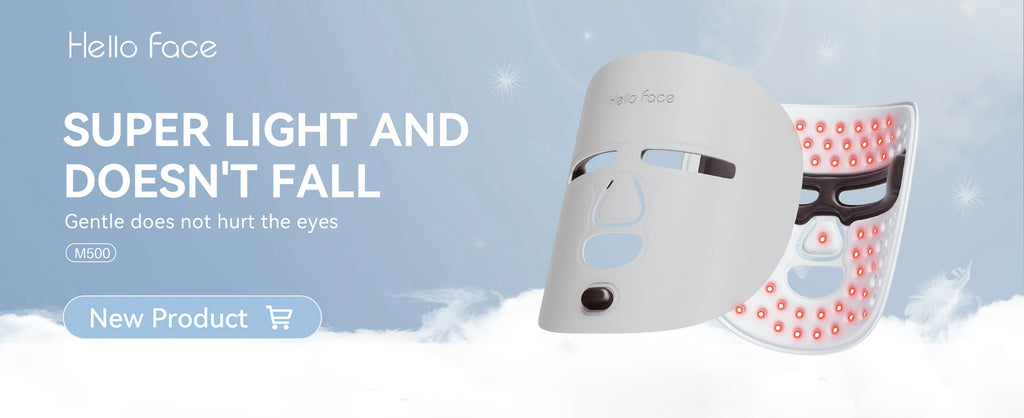 Hello Face Beauty LED Mask Infrared Red Light Wrinkle Reduction Blue Light Acne Treatment 3000mAh Rechargeable Skin Care Device