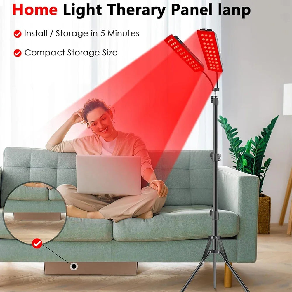 LED Red Light Therapy Lamp LED Infrared Light Therapy 660nm&850nm Near Infrared Light Device Full Body Pain Relief Skin Care