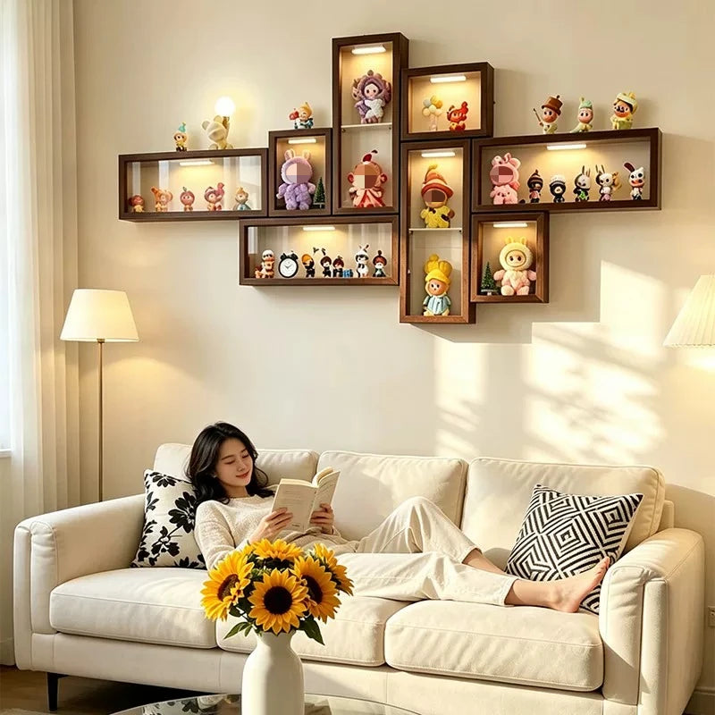 Floating Wall Shelves Storage Display Bedroom Display Shelf Decoration Trinket Prateleira Para Quarto Household Items