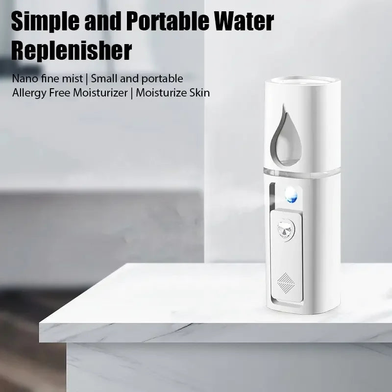 Facial Nano Mist Sprayer Mini Portable Facial Steamer Rechargeable Handy Face Humidifier Face Moisturizing Skin Care Machine