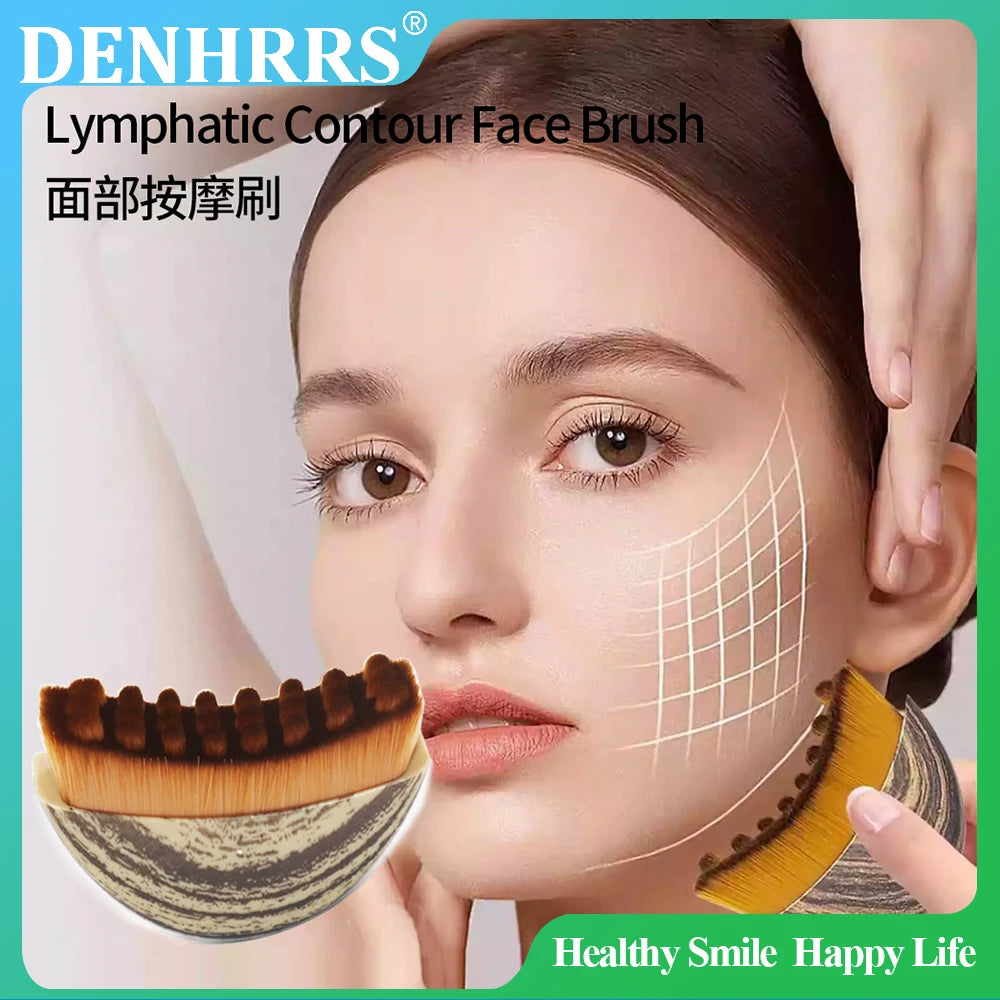 Lymphatic Contour Face Guasha Scraping Chin Sculpting Tool Face Brush Drainage Massager Brushing Facial Massage
