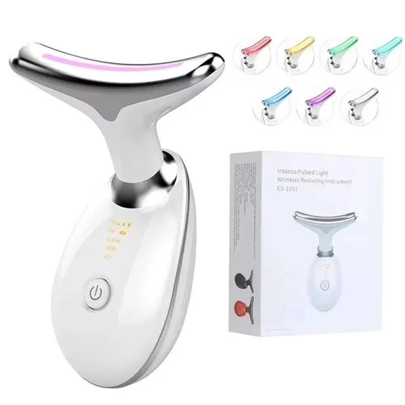 7 Colors LED Lights Face Neck Beauty Device Vibration Massage Improve Neck Lines Face Lifting Machine for Wrinkles, Double Chin2