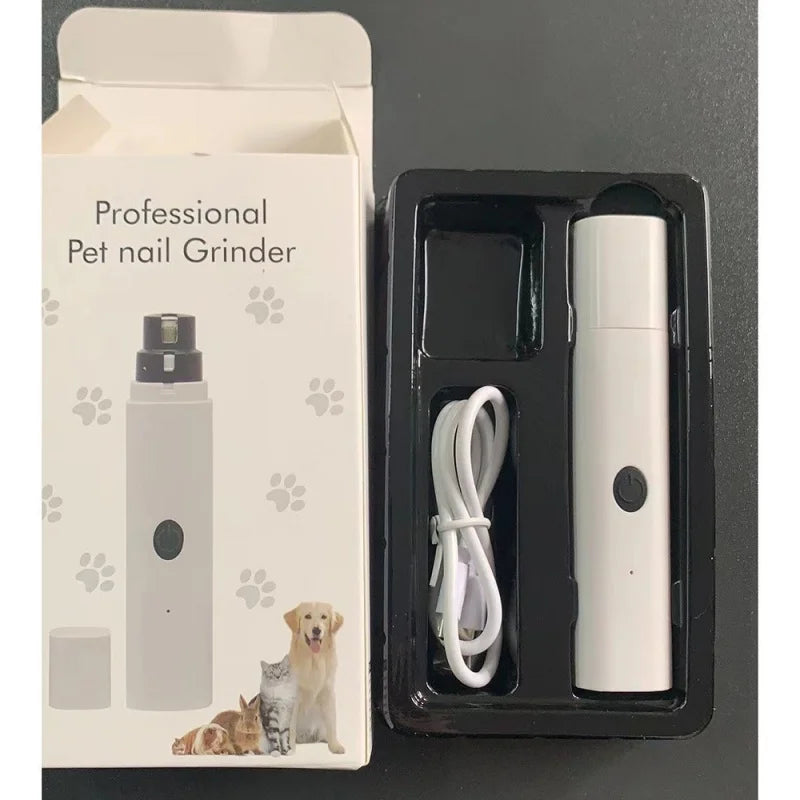 Electric Pet Nail Grinder for Dogs Cats, Quiet Claw Trimmer with LED Light & Safety Guard, Rechargeable Puppy Nail File Painless