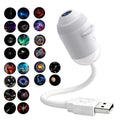 Galaxy Projector Night Light Adjustable Brightness USB Light 360 Degree Rotating Galaxy Lamp Projector with 24 Film Slides