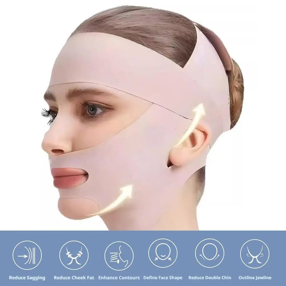 Face Sculpting Sleep Mask Breathable Elastic Lifting Tightening Mask Skin Care Slimming Strap Chin Up Mask Woman