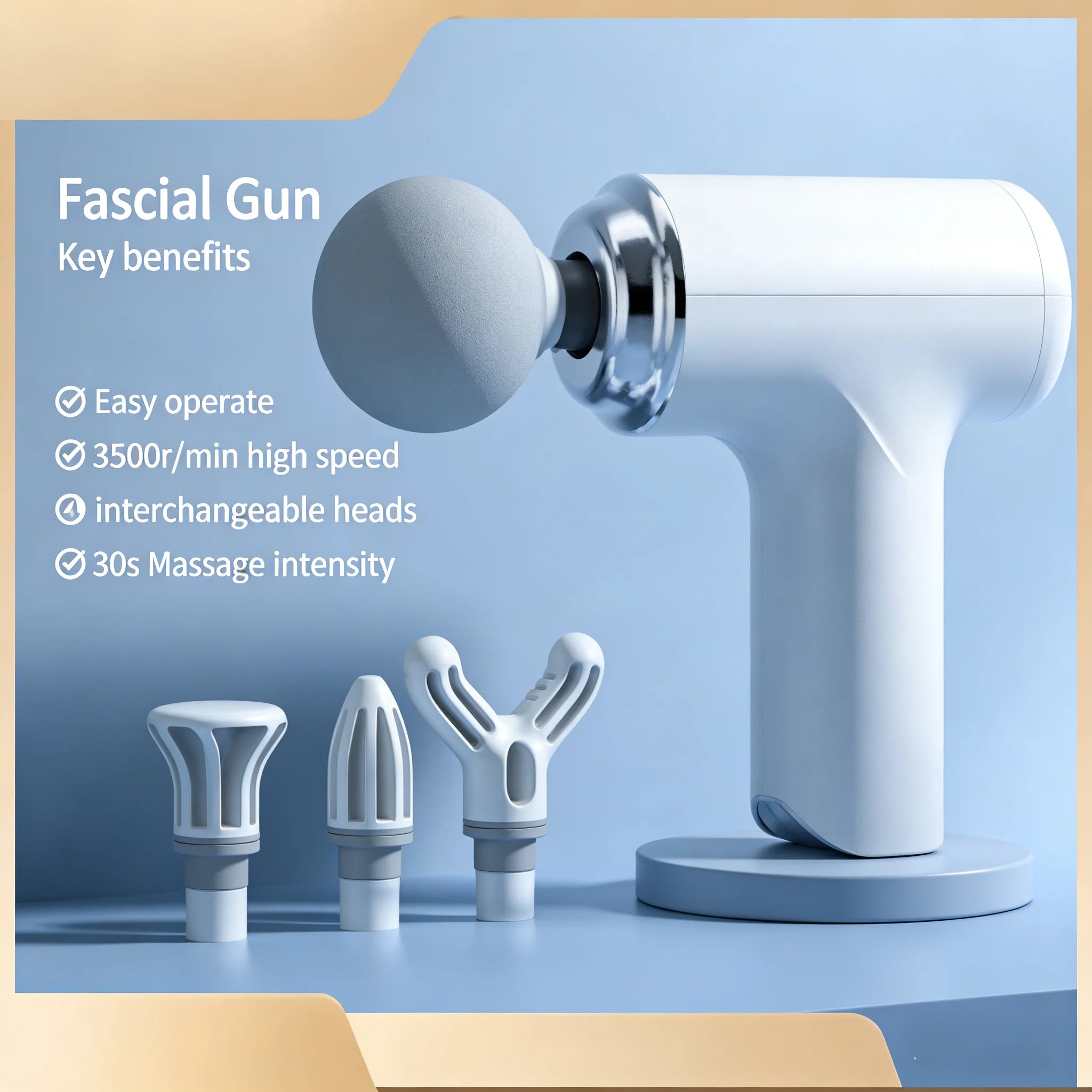 Portable Massage Gun with 4 Interchangeable Heads & LED Display - Full Body Percussion Massager for Deep Muscle Relaxation