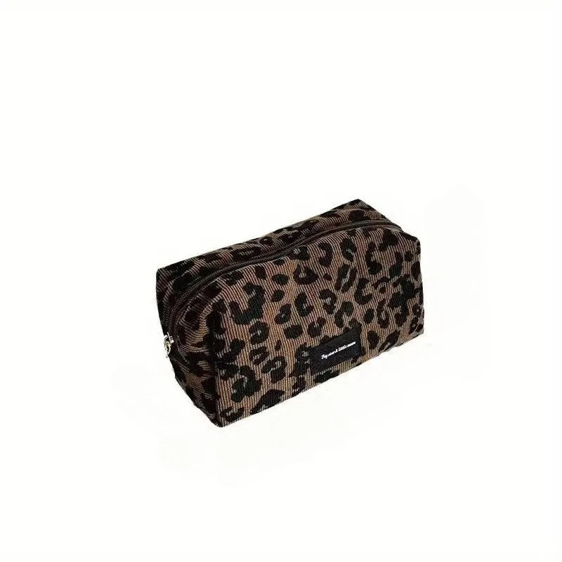 Unique Leopard Print Makeup Bag • Large-Capacity Cosmetic Organizer • Lipstick Storage Pouch