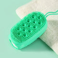 Double Side Silicone Bubble Bath Body Brush with Soap Storage Sponge Massage Scalp Scrubber Skin Clean Exfoliating