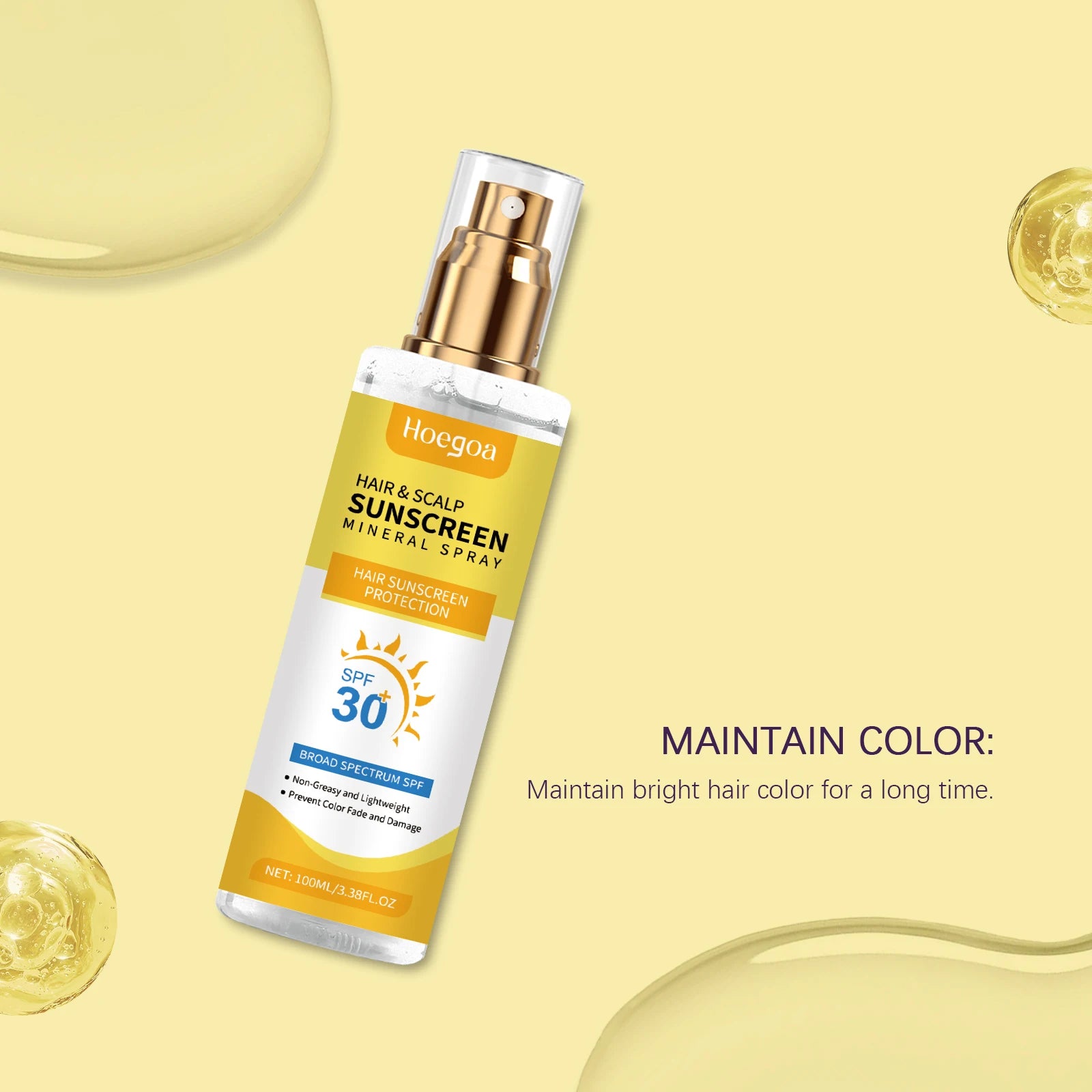 Scalp Protection Sunscreen Spray Gentle Care Nourish Hair Scalp UV Protection Prevent Dyed Hair Fading Ideal For Dry Hair