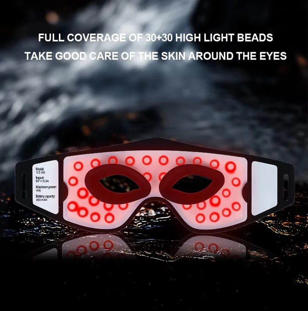 LED Eye Mask Eye Massager Beauty Care Device Eye Bags Remover Device 630NM 850NM Near Infrared Red Light Therapy Eye Mask Device