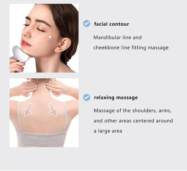 Stainless Steel Gua Sha Facial Massage Tool for Lifting & Sculpting
