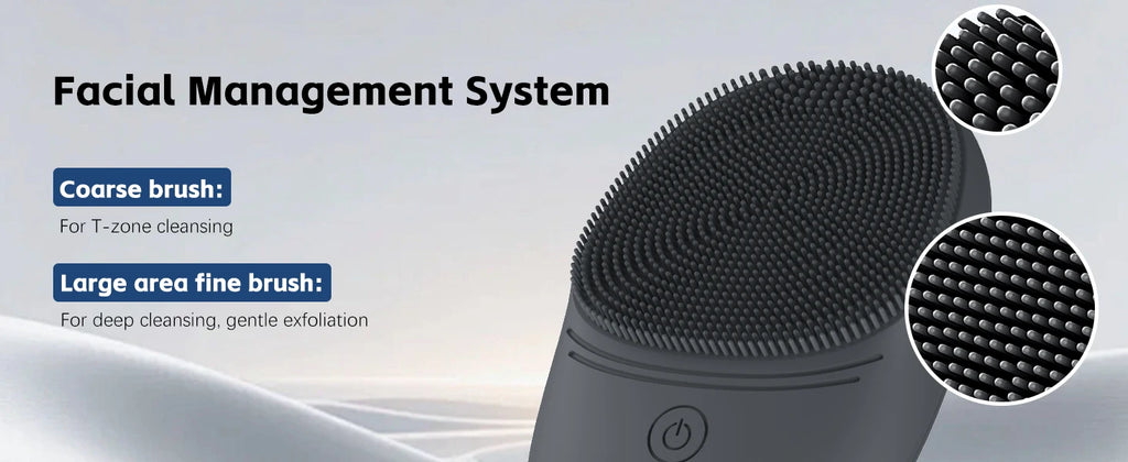 Electric Soft Silicone Facial Cleansing Brush, Sonic Vibration Face Cleansing Brush, Deep Cleansing