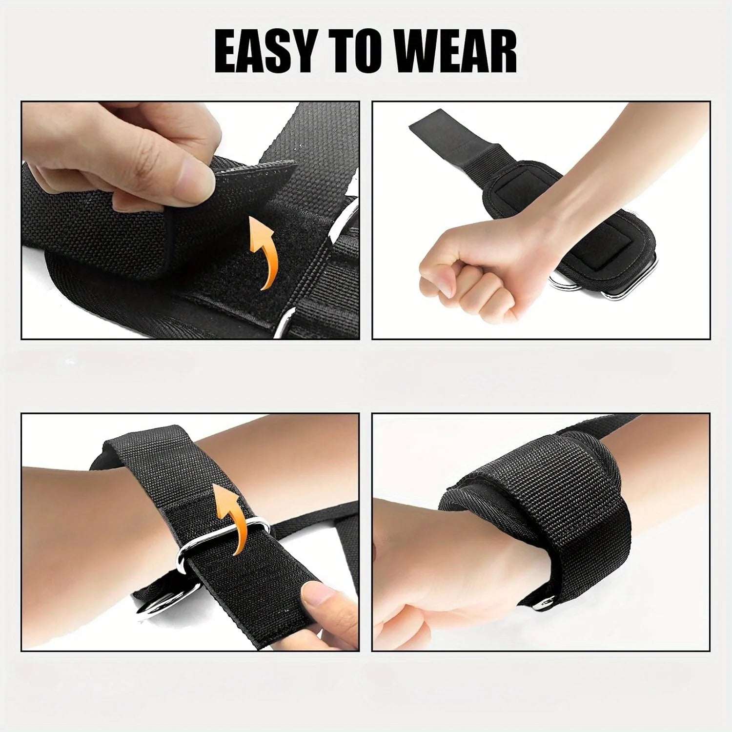 2Pcs Weightlifting Straps with D Ring,Adjustable Wrist Straps for Weightlifting,Fitness for Men and Women,Suitable for Gy