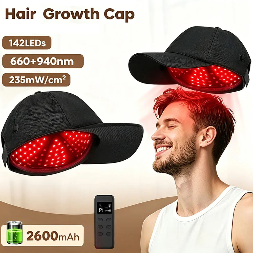 2026 New Infrared LED Beads Red Light Therapy Hair Growth Cap For Hair Regrowth Anti Hair Loss Relax Scalp Anti-inflammatory