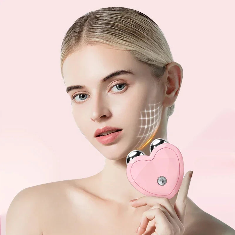 Face Lifting Machine Facial Microcurrent Roller Massager Skin Tightening Rejuvenation Anti Wrinkle Firming Vibration Beauty Care