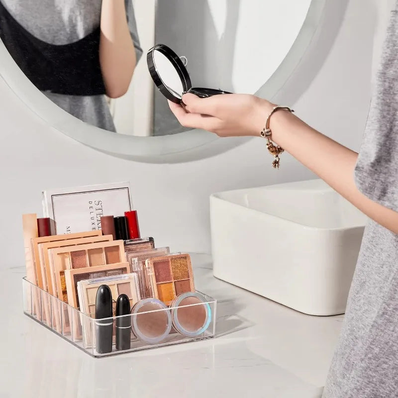 7 Grids Makeup Organizer Tray Storage for Eyeshadow Palette Lipstick Makeup Organizer for Drawer Countertop Cosmetics Storage