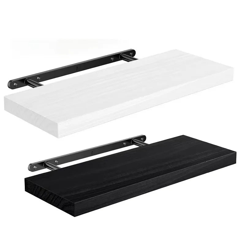 Solid Wooden Floating Shelves Wall Mounted Bookshelf Display Stand Storage Organizer For Bedroom Living Room Kitchen Home Decor