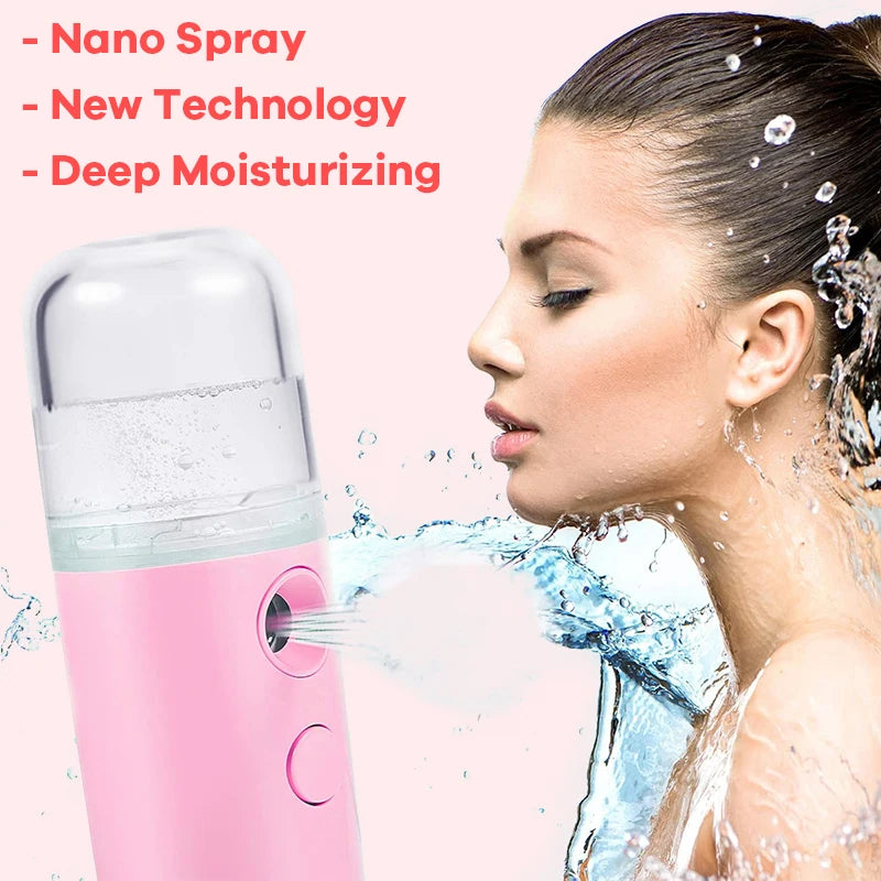 Nano Facial Hydrator Sprayer Portable Face Steamer Nebulizer Home Travel Use Mini Rechargeable Humidifier Beauty Skin Care Tools